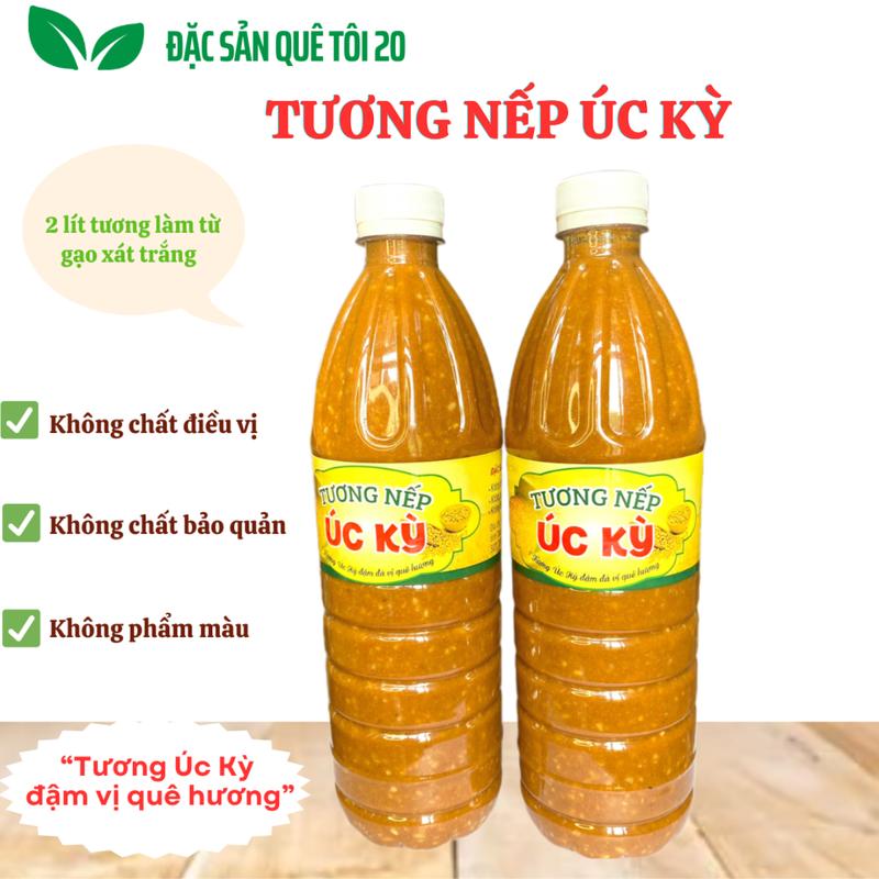 Tương nếp Úc Kỳ 2 chai tương được làm từ gạo nếp Thầu Dầu sát trắng Nước Sốt Gia Vị đậm đà thơm ngon