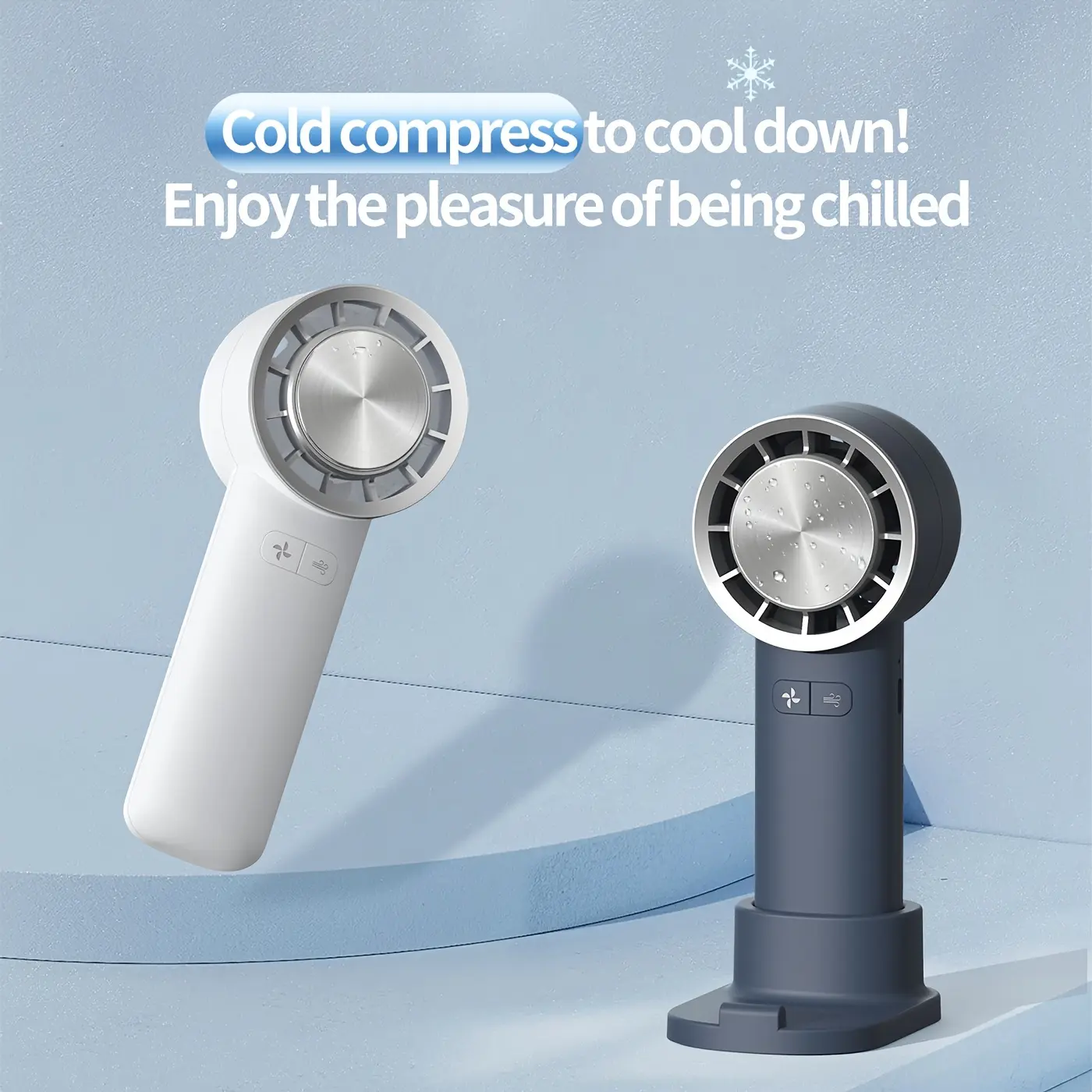 1pc 2000 MAh Multi-functional USB Fan Portable Ice Cooling Fan Mini Fan Summer Essential Back To School Supplies For RV Outdoor Camping Picnic Office Travel