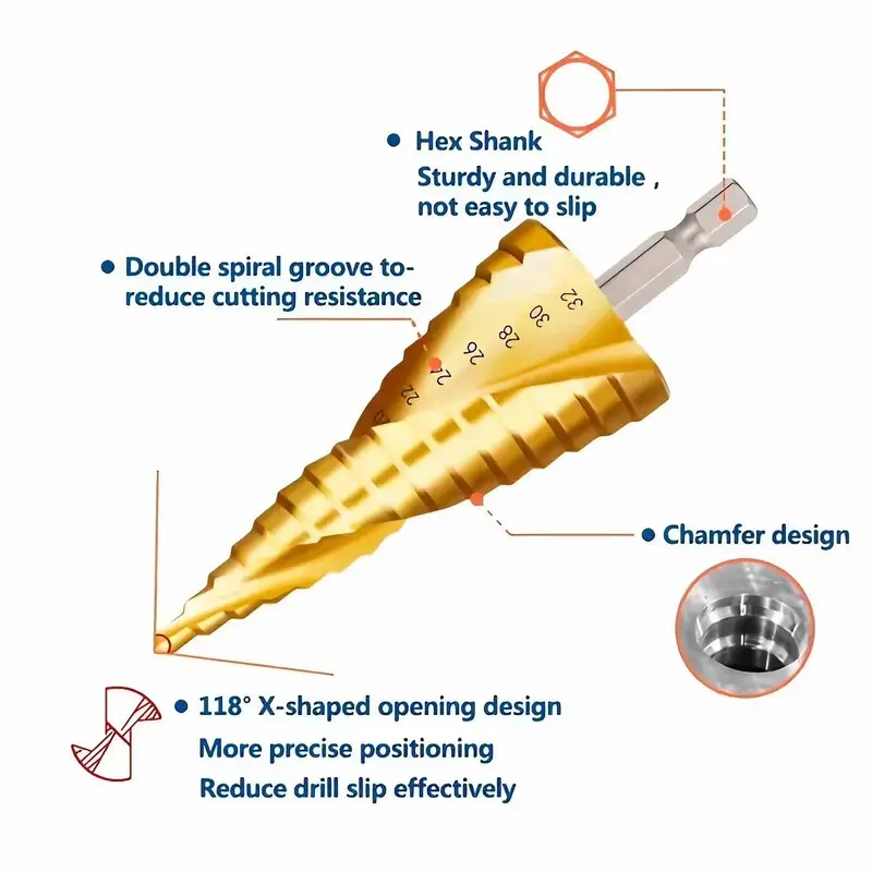 High Precision Center Drill Set, HSS & Hard Alloy Double Material Center Drill, Spiral Groove Drill Bits, CNC Positioning Drill, Power Tool Accessories, Heavy Duty, Cutting Bit, Metal Bits, Tool Box 3