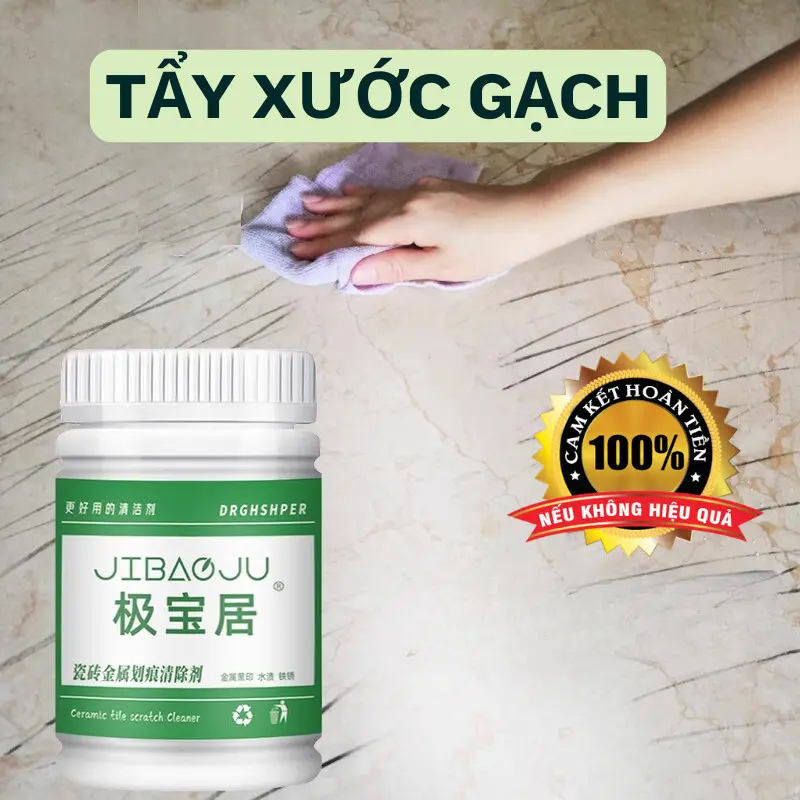 Bột tẩy Vết xước Gạch đa năng JIBAOJU 100g - Tẩy xước Gạch men, Bồn cầu, Bồn tắm JIBAOJU