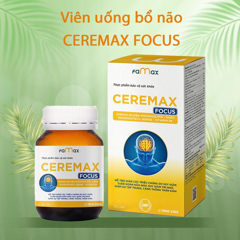 Viên uống bổ não Ceremax focus hỗ trợ hoạt huyết   biloba  bổ  não 0