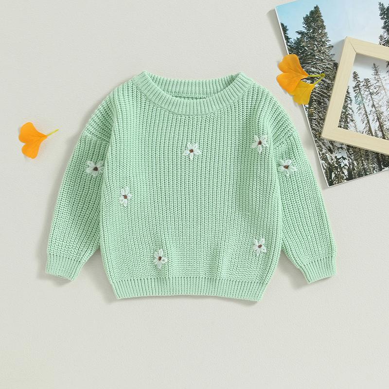 Product Introduction of Baby Girl Sweater, Long Sleeve Crew Neck Flower Winter Warm Knit Pullover Sweater Infant Clothes 52