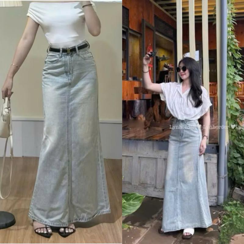 Chân váy jeans đuôi cá dáng dài ~96cm (Trên 1m55) cực xinh hot #922