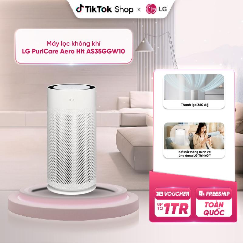 Máy lọc không khí LG PuriCare Aero Hit AS35GGW10.ABAE - Hiệu quả phạm vi 34m2 - Cảm biến bụi mịn PM 1.0