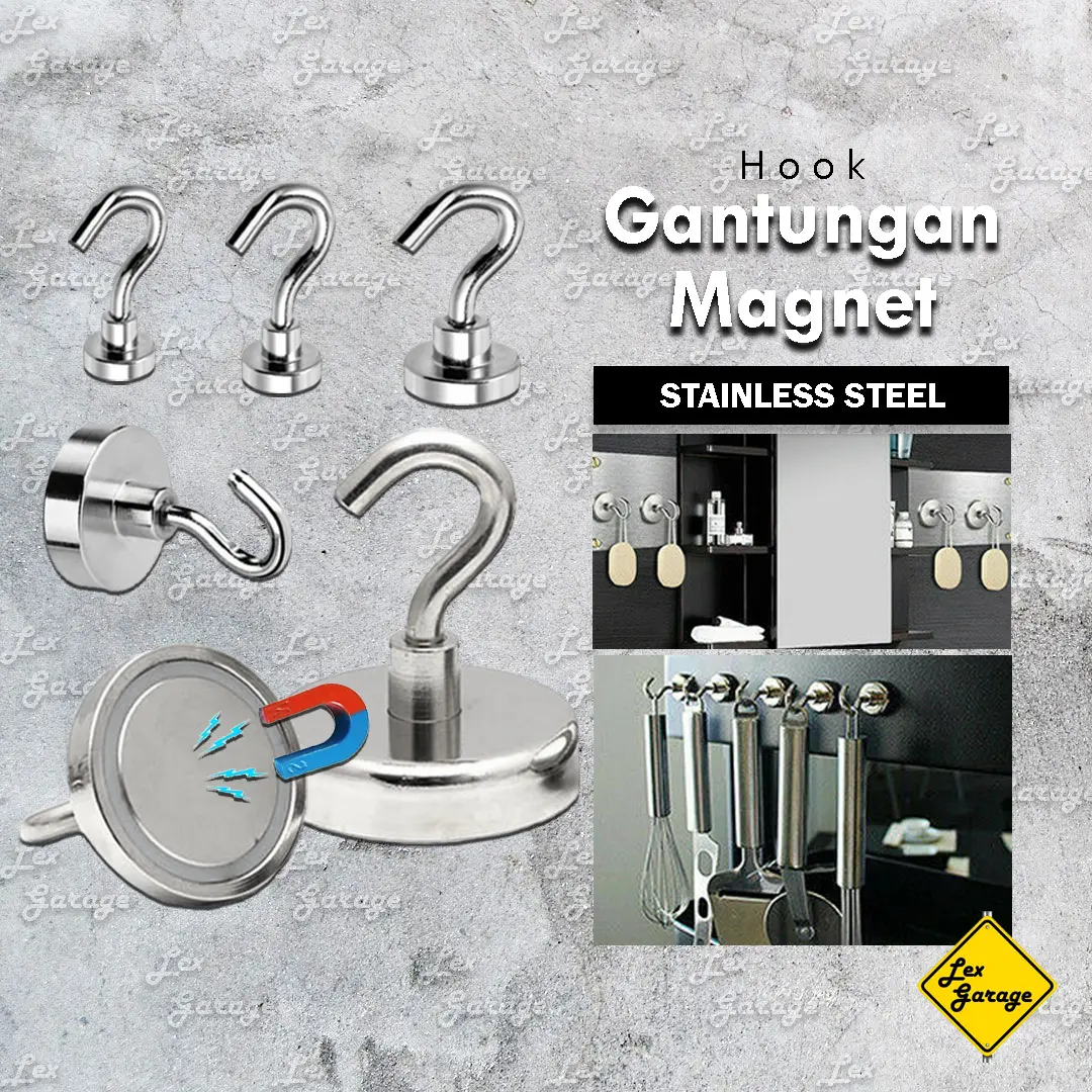 Gantungan Magnet Hook Neodymium Kaitan Cantolan Strong Magnetic