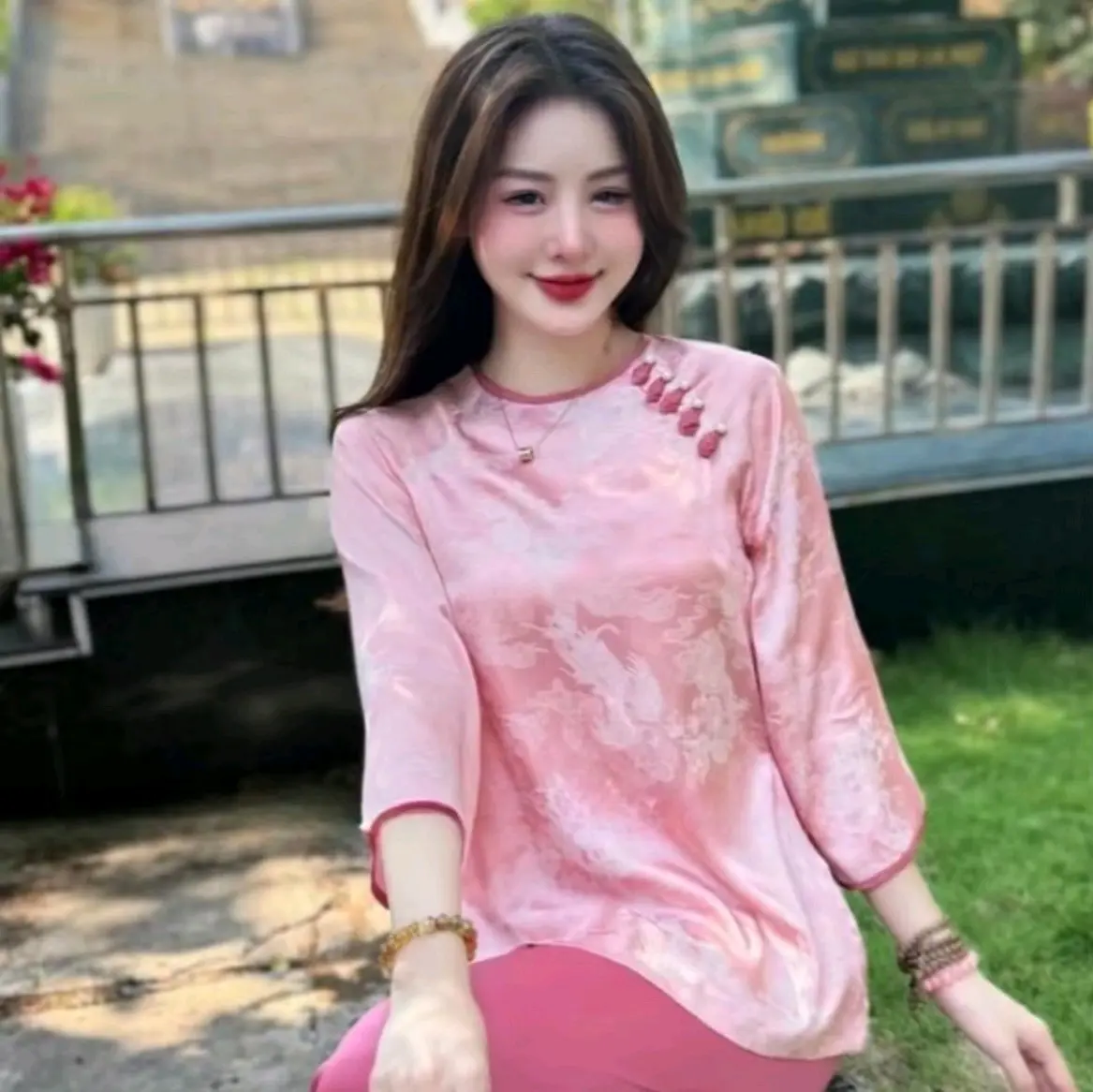 Bộ pháp phục lụa GẤM RỒNG cao cấp phục vụ ce đi lễ