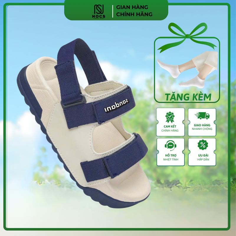 Product Introduction of Giày Sandal Nữ S1 2 Quai Ngang Màu Be Phối Xanh Đậm Siêu Nhẹ Siêu Bền Siêu Dễ Thương - Tặng kèm vớ DéP Shoes 2