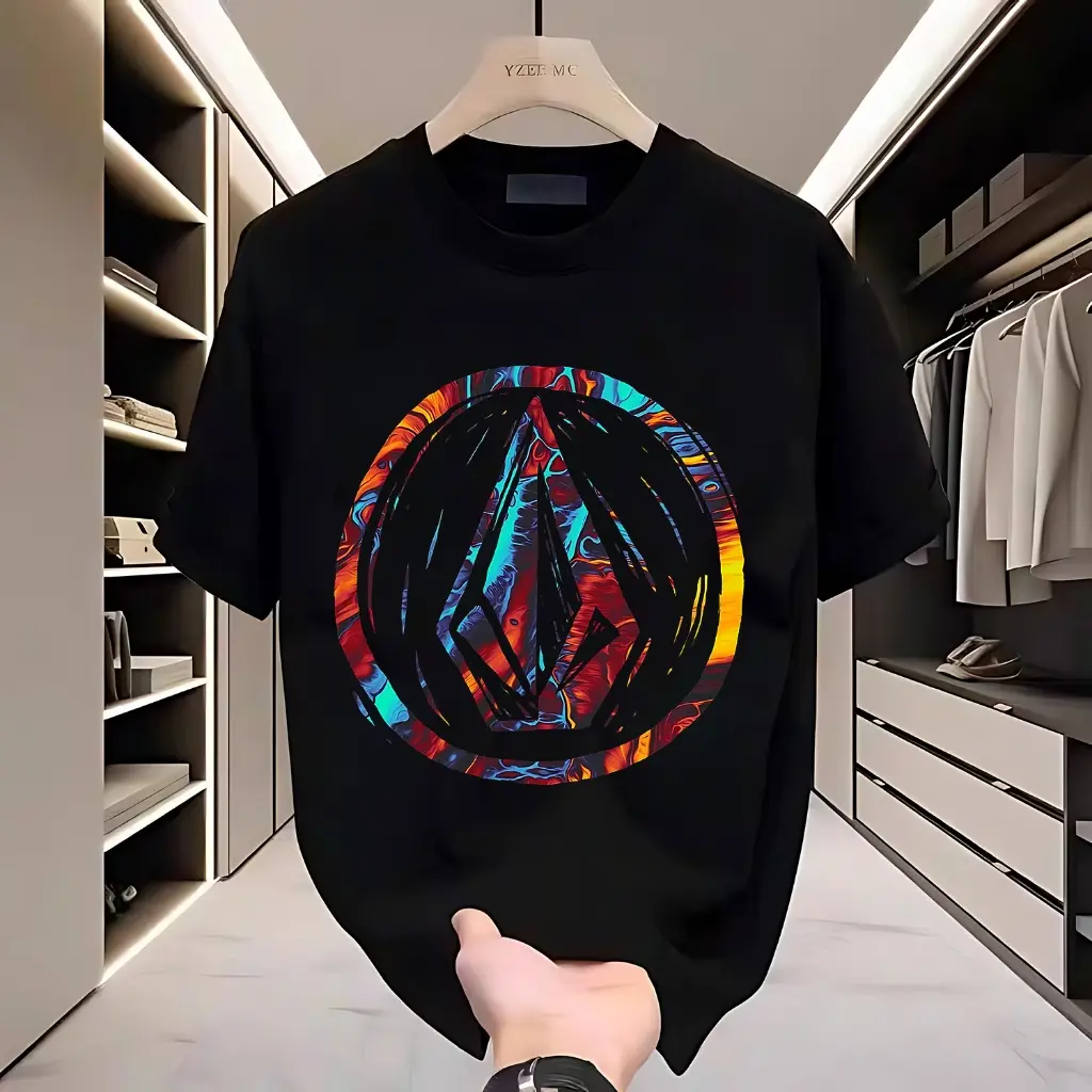 Baju Kaos Kaos Hitam dengan Logo Bunga Premium-Import// fit Kaos//Baju Kaos Branded//Mirror Men's and women's t-shirts-004Pakaian Berkualitas kaos  Dasar Pria Kaos Santai Kaos Hipster Kaos yang dicetak t-shirt  Pria&Wanita Kaos Gaya Liburan