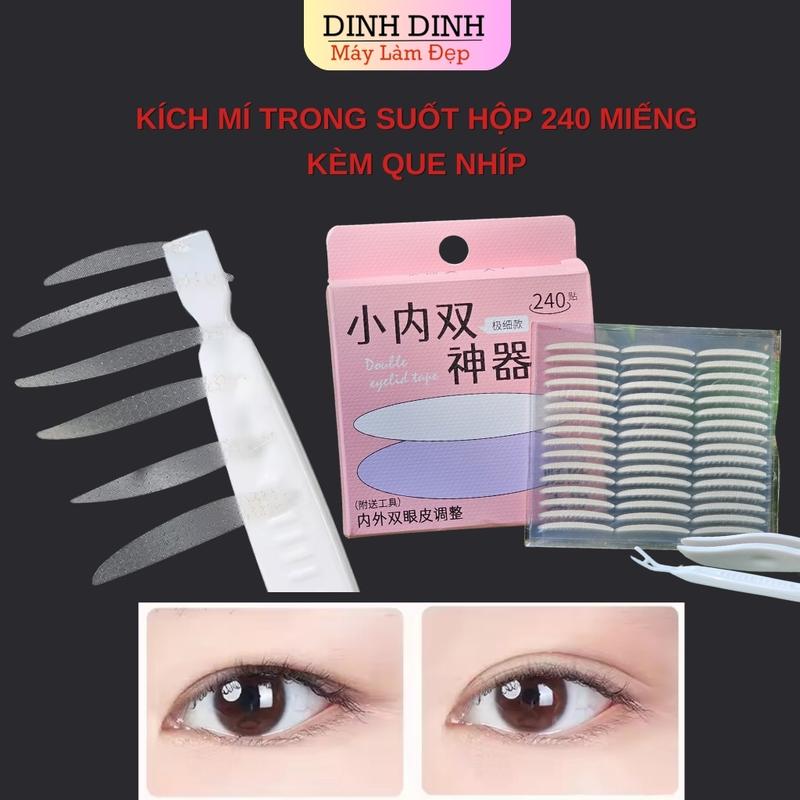 Kích mí trong suốt, dán mí tàng hình sẵn keo siêu dính, miếng dán kích mí makeup trang điểm