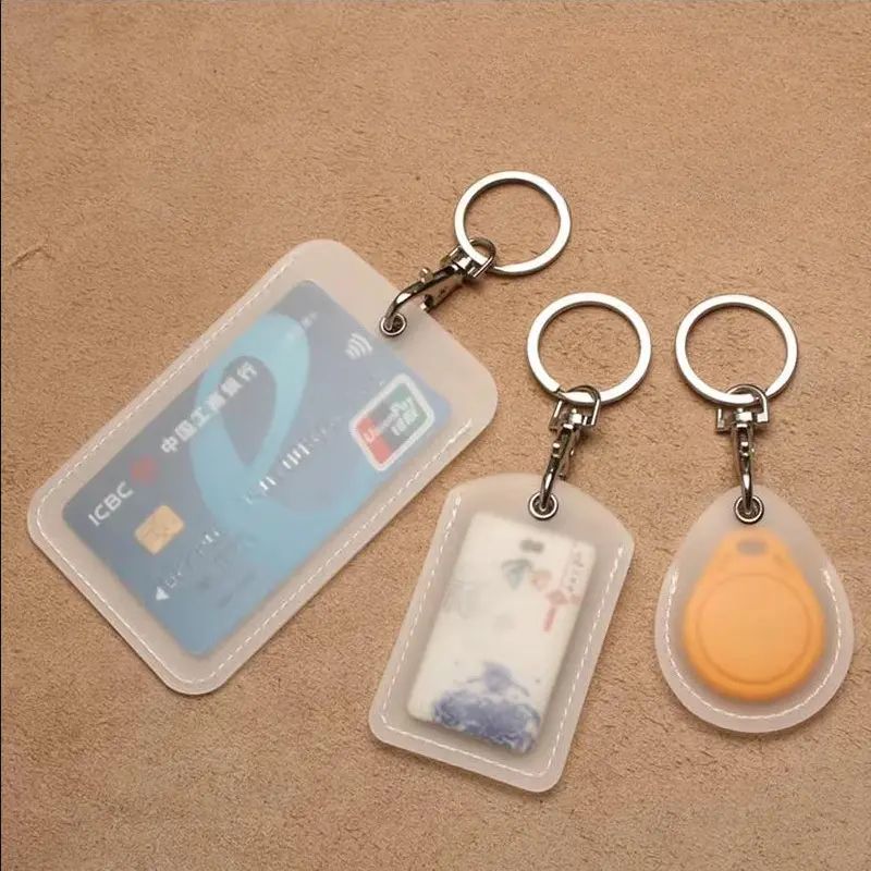 Transparent Transparent Small Card Holder Access Control Proximity Card Protective Case PVC