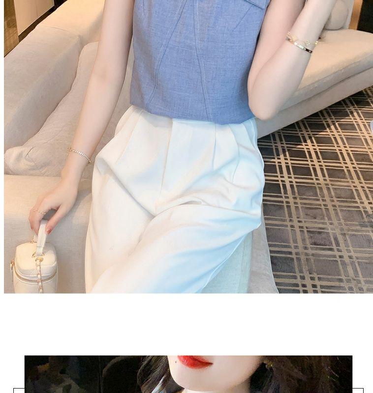 Product Introduction of Áo Sơ Mi Nữ, Trễ Vai Và Không Tay, Cao Cấp, Có Ve Áo, Phong Cách Nữ Thần, Sang Trọng Và Sang Trọng, Thích Hợp Cho Mùa Hè, Áo Phối Kiểu 2024 8