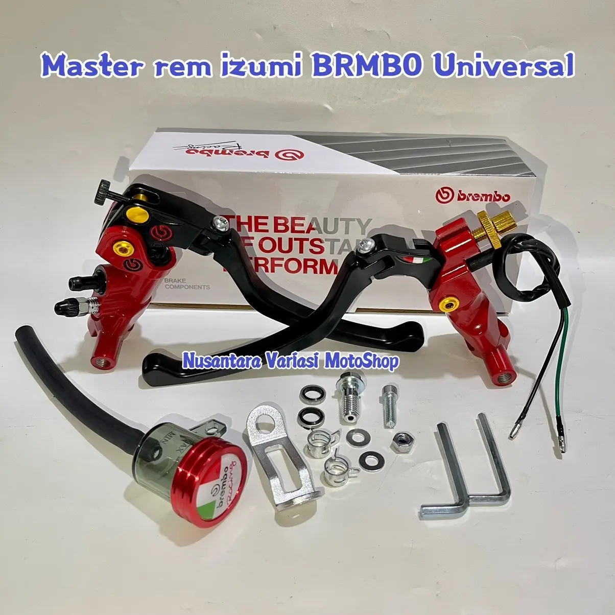 Handle Master Rem Brembo Izumi Plus Dudukan Spion + Switch Rem Universal Semua Motor