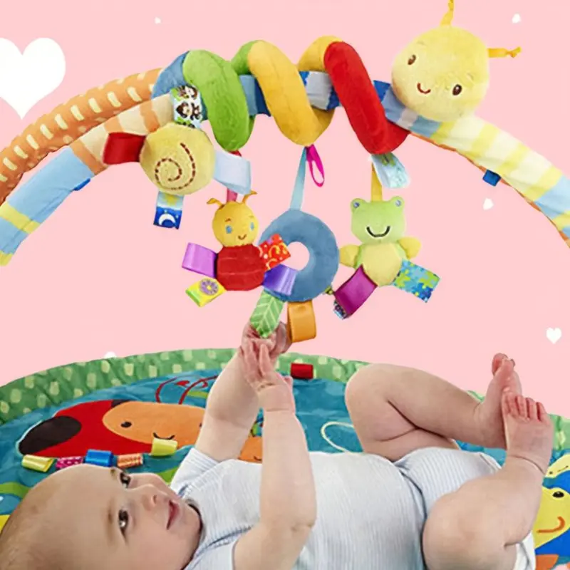 Spiral Plush Caterpillar Design Car Seat Toy, Cute Hanging Stroller Toy, Baby Car Seat Hanging Toy, Baby Toys, Car Seat Accessories 4