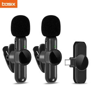 Mikrofon Lavalier Stereo Tanpa Wayar, K3, Frekuensi 2.4G, Sesuai untuk Interogasi Langsung dan Aktiviti Luar, Pembatalan Bunyi Mini, Serasi dengan Sistem IOS dan Android, Mikrofon Lavalier Berputar Audio   mic  microphone black Wireless