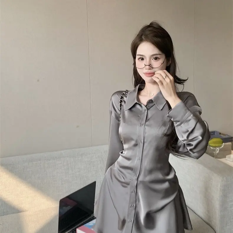 ĐầM SơMi Lụa TÔ Châu Cao Cấp ChIết Eo