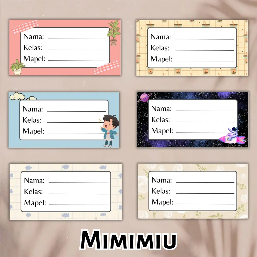 [Mimimiu] sticker hvs label nama mata pelajaran anak sekolah