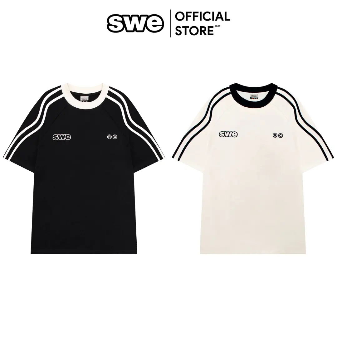 Áo Thun Local Brand Unisex SWE WAVELINES TEE - Đen & Kem