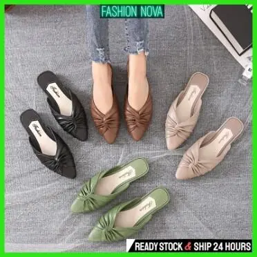 Fashion Nova  Ready Stock Women's Casual flat shoes outdoor shopping flats trendy 2023 flats Footwear Girl