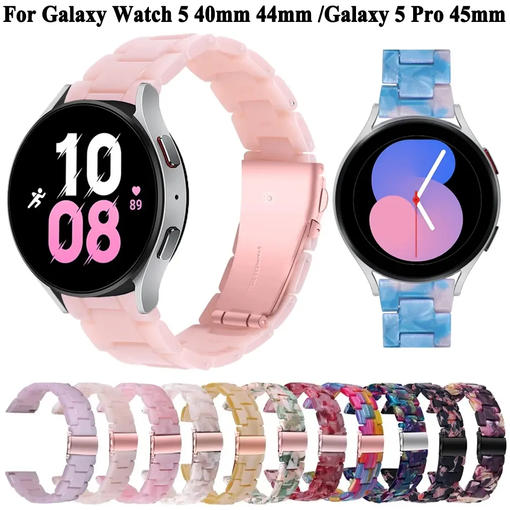 New 20mm Smartwatch Wrist Straps For Samsung Galaxy Watch 5 Pro/4 44 40mm Resin Watchband Watch6 Classic 47 43mm Bracelet Correa
