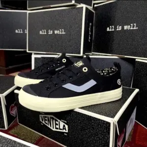 PROMO Ventela X Evil Low Black Vantela Papa Gading Casual Shoes Pria Sneakers Kasual
