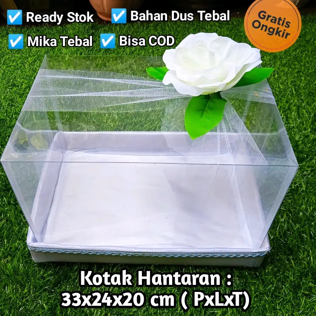Box kotak hantaran mika M : 33x24x20cm untuk seserahan pernikahan lamaran hamper Pernikahan Pernikahan