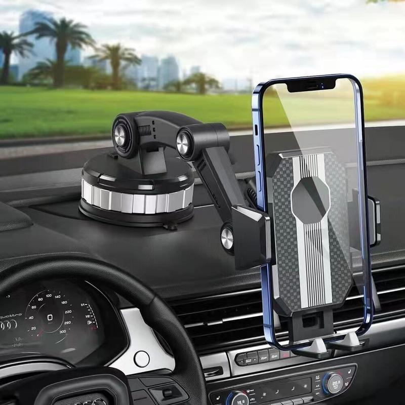 Product Introduction of 360° Rotating Car Phone Holder Strong Suction Cup Adjustable Mount Heavy Duty Instrument Panel Anti Shaking Fixed Shockproof Truck Stand Universal One-button Pop-up Mobile Phone Holder for Dashboard Windscreen 27