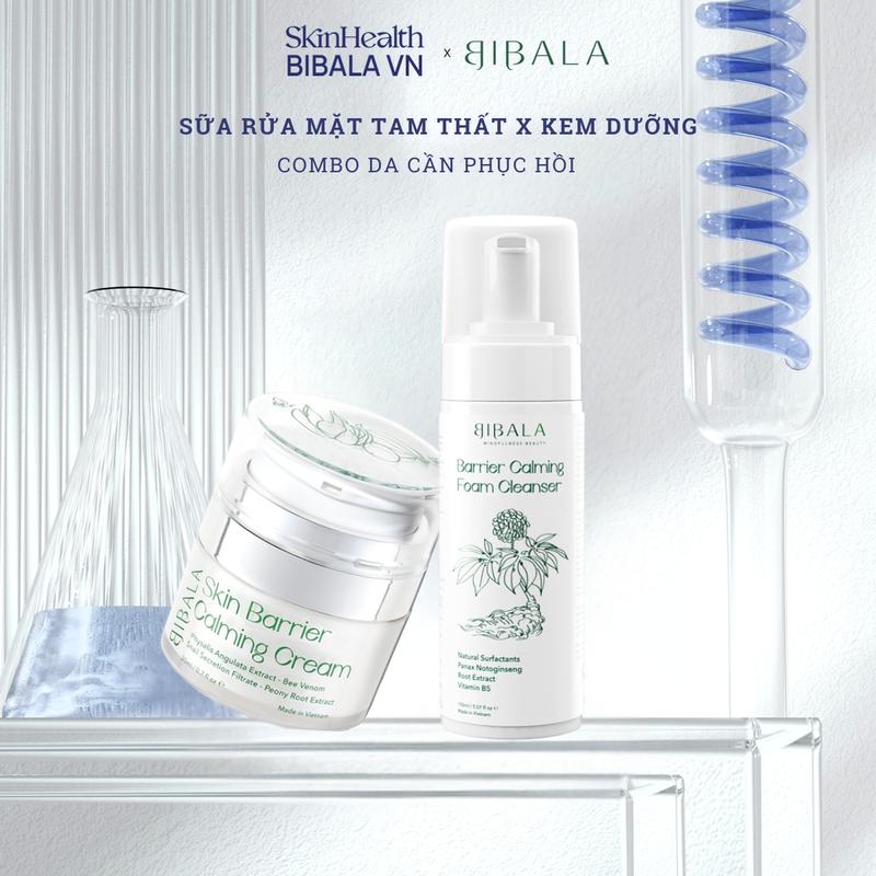 Bộ đôi  Kem dưỡng BIBALA, giảm kích ứng 20G BIBALA + Bọt Rửa Mặt Tam Thất