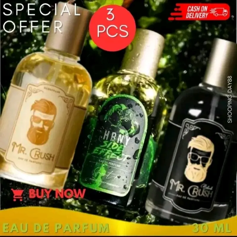 Promo Dapat 3 Parfum Mr Crush Hrny Staycation Minyak Wangi Uniseks Parfume Bunga Woody Fruity Perfume