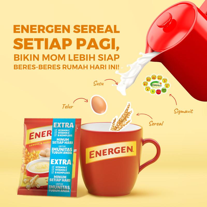 Product Introduction of ENERGEN RENCENG ISI 10 SACHET X 32 GRAM, ENERGEN SERAL VANILA COKLAT KACANG HIJAU 10 PCS X 34GR 0