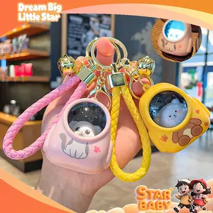 (Star Baby) Gantungan Kunci Backpack Cat Karakter Keychain With NightLamp Multifungsi Astronot Cute