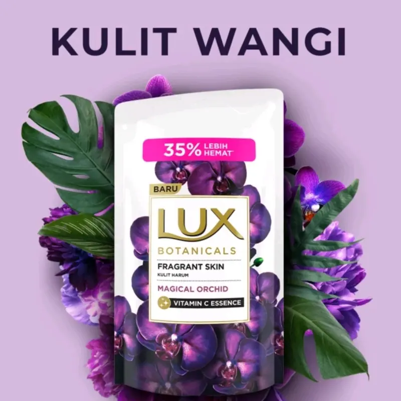 Lux body wash magical orchid 825/800ml sabun cair reffil 2