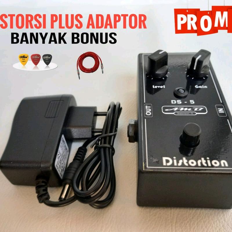 Efek gitar distorsi - distorsion plus adaptor termurah banyak bonus 1