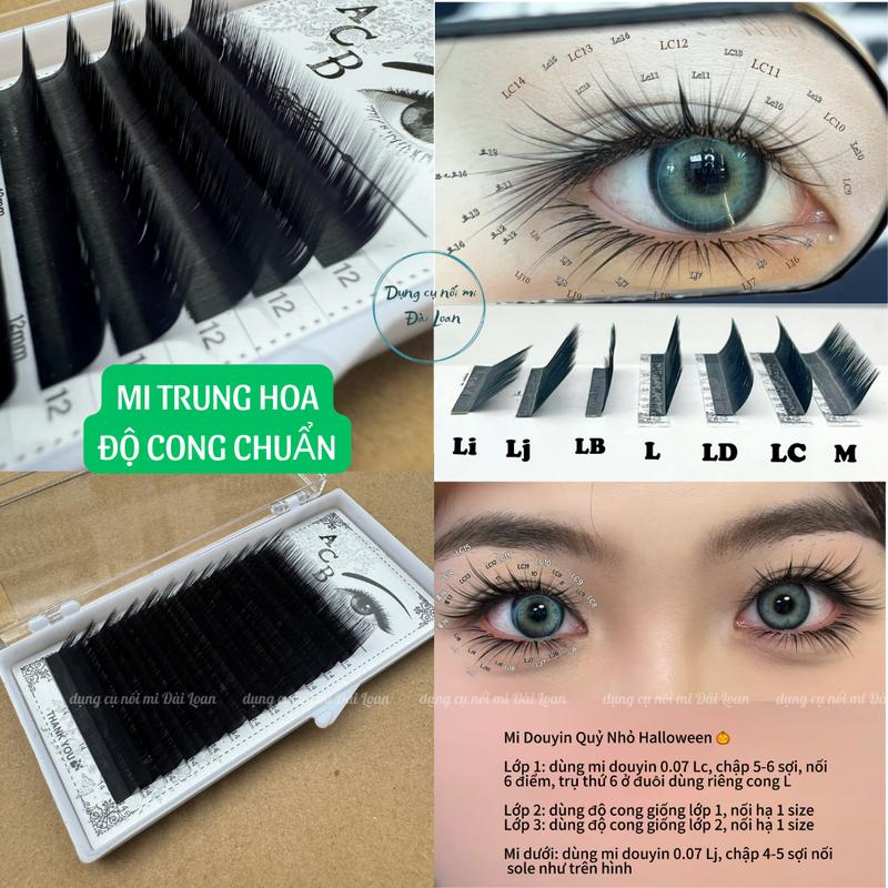 Mi khay cong Lj Lb Lc L M Ld chuẩn douyin trung hoa, dụng cụ nối mi đài loan