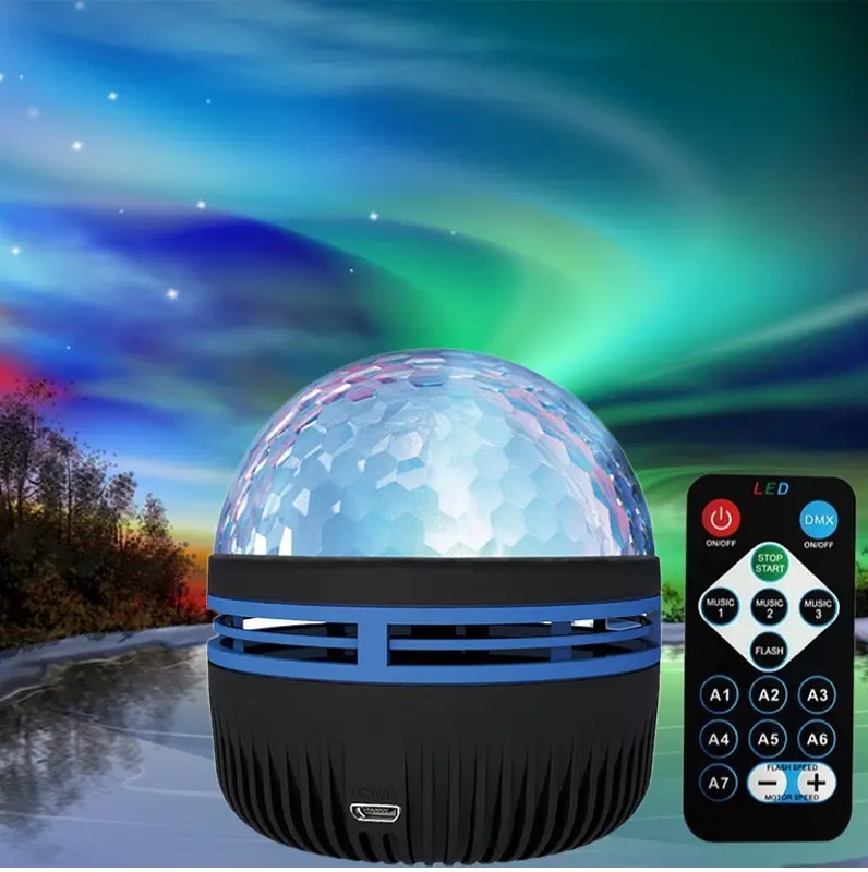 Lampu proyektor Aurora Utara Mini Lampu Tidur + Remote Usb 1