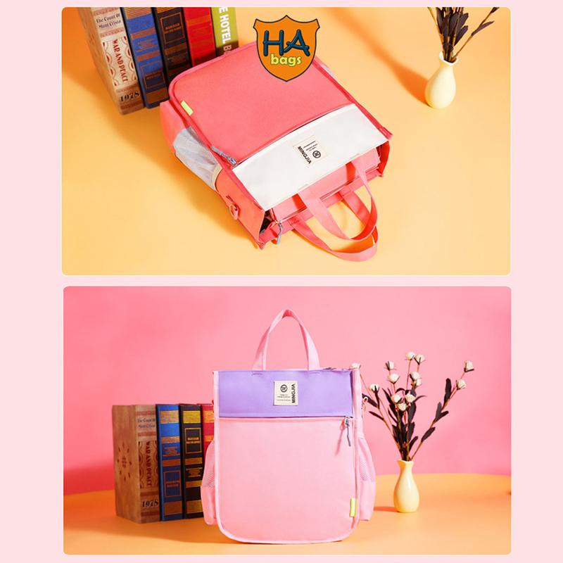 Balo túi xách học phụ đạo cho học sinh nam nữ HA1028 kích thước 35x29x12cm, chất liệu Canvas dai bền Đeo Vai 4