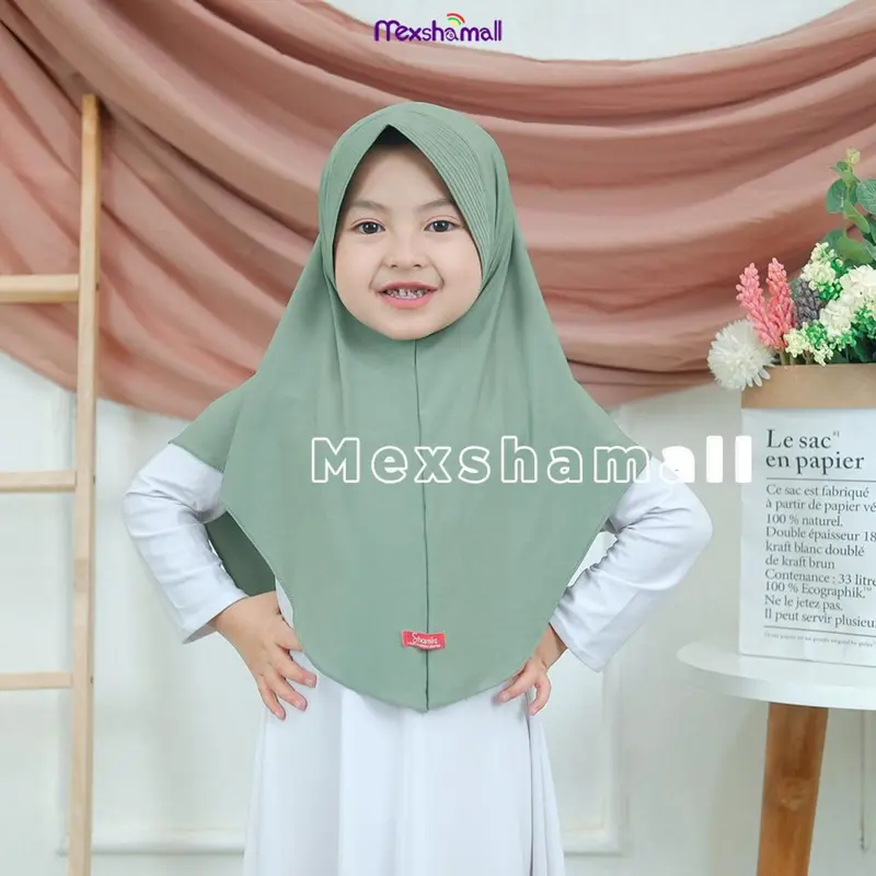 Bergo Instan Jersey Anak  Hijab Anak Jersey Jilbab Anak Pinguin Sakinah Shamira Cantik Muslim Kerudung Polos 4-9 Tahun 5