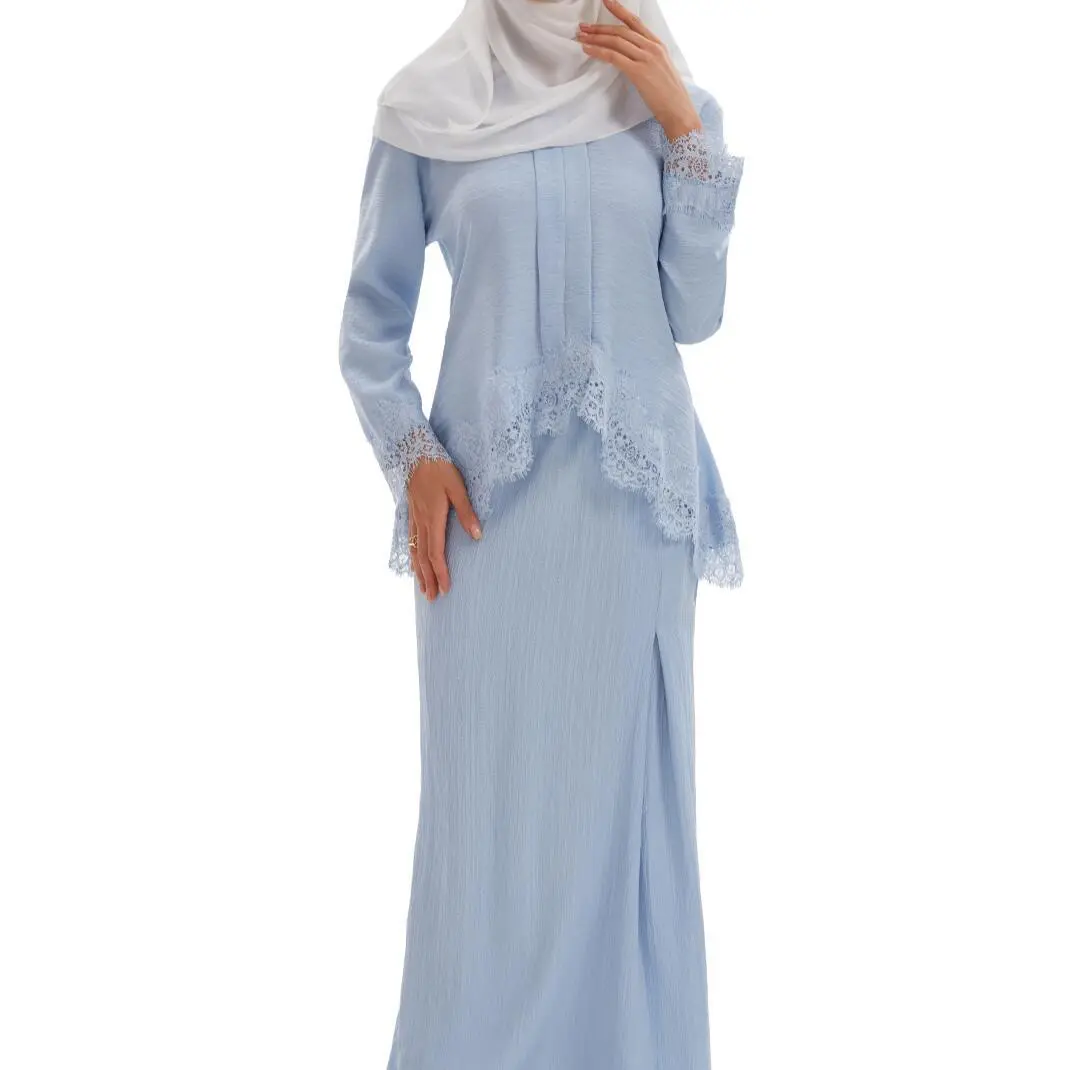 2024 new Muslim suit dress, two-piece lace dress