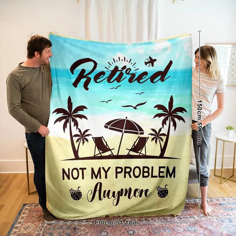 Cartoon Beach Pattern Blanket, 1 Count Soft Comfortable Warm Throw, Air-conditioned Room Blanket, Warm Nap Blanket for Home & Office 3