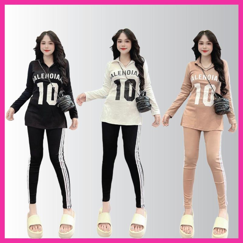 (Bigsize 40 – 90Kg) Set Đồ Nữ Đẹp Dài-Lửng Quần Ôm Tôn Dáng Có Bigsize Chất Thun Tăm Lạnh Co Giãn 4D 197930 Sport Tập Thể Dục Chạy Bộ Tập Gym Women Top