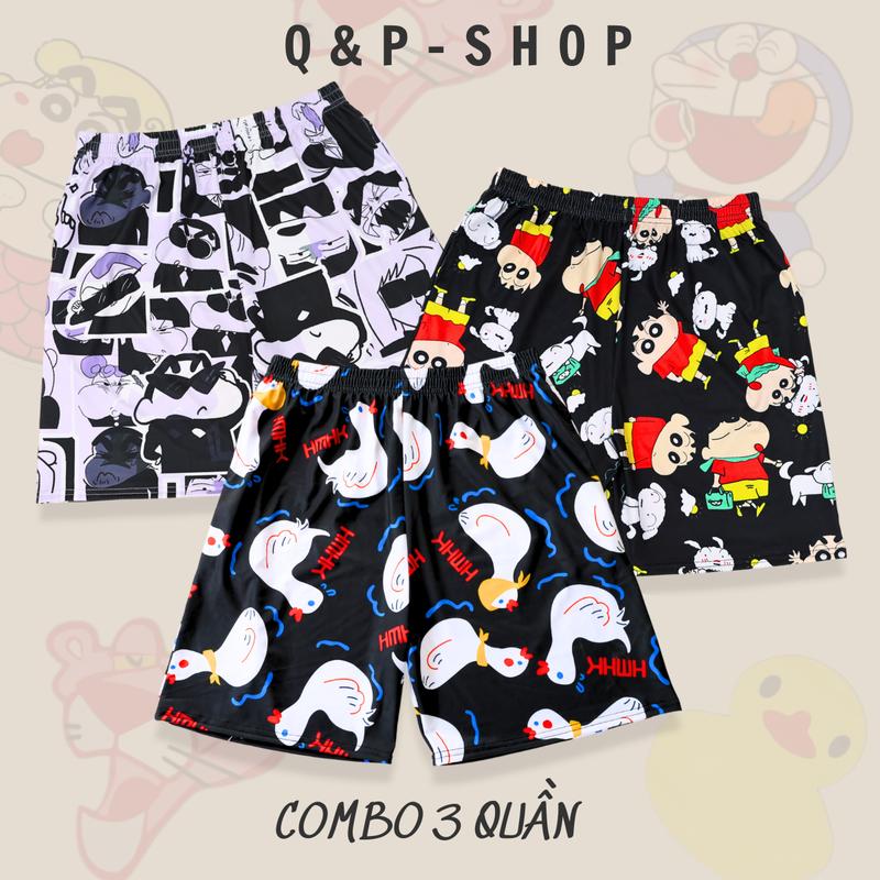 Quần Short Lửng Hoạt Hình Nam  Báo Hồng Có Túi Hai Bên Dễ Thương quần quần ngố lửng tới gối Menswear Thun