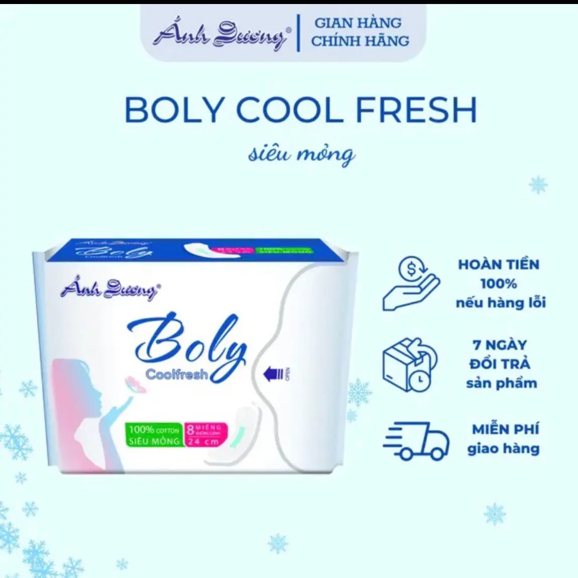 Combo Bvs Boly 6 tặng 1 ban đêm hoặc 1 hằng ngày 20 miếng - Thấm hút tốt, khô thoáng, trống trào