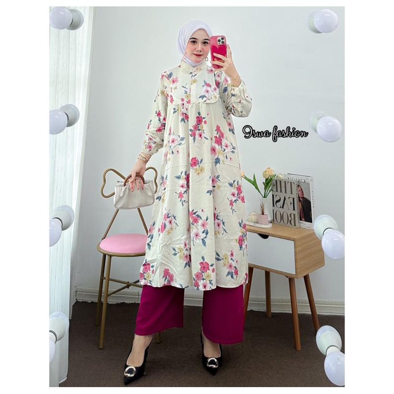 Setelan tunik wanita rayon terbaru // Kia One Set Tunik  Celana Airflow 2
