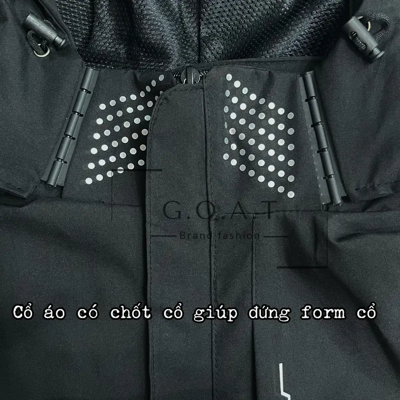 Áo Khoác Gió 2 lớp Chống Nước Cải Tiến Chốt Cổ Đứng, Nhiều Màu. Phong cách Hàn Quốc. Chống nắng, chống gió, đi phượt ... Tay Dài Menswear Nam Jacket Cổ Cao 3