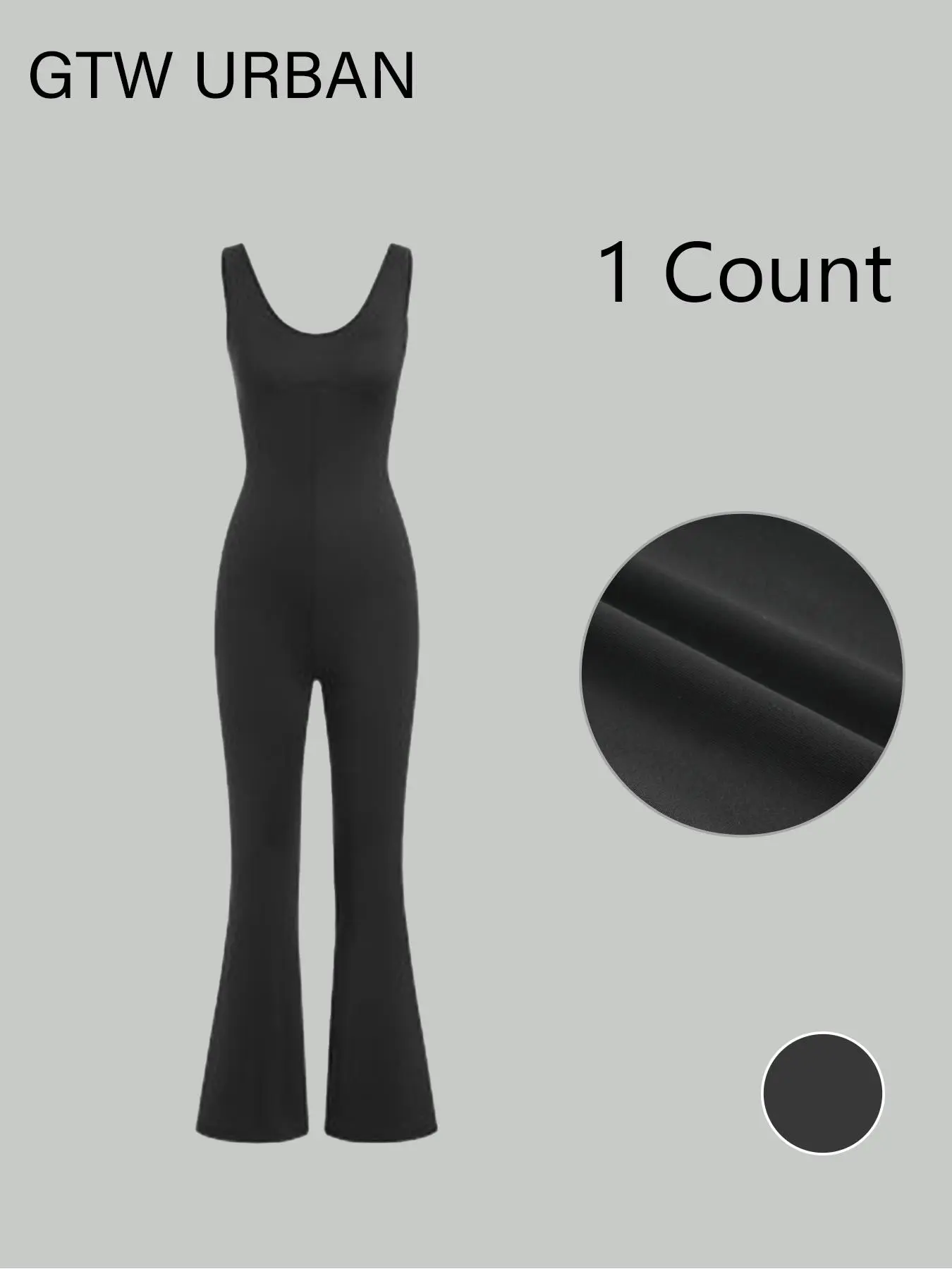 Women's Solid Color Flare Leg Jumpsuit, Casual Comfy Sleeveless Jumpsuit for Summer, Women's Jumpsuit for Daily Wear