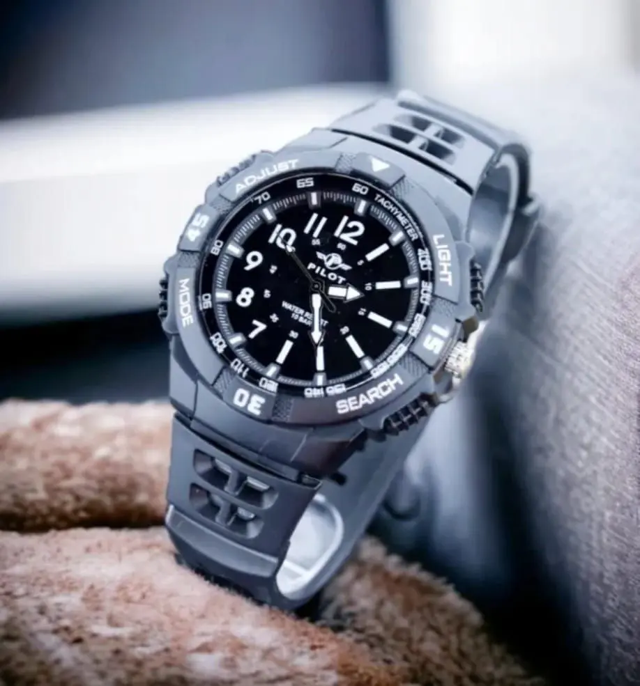 Jam Tangan Anak Laki Laki Analog Pilot 1202 Rubber Original Jam Tangan Anak Remaja Karet Fashion