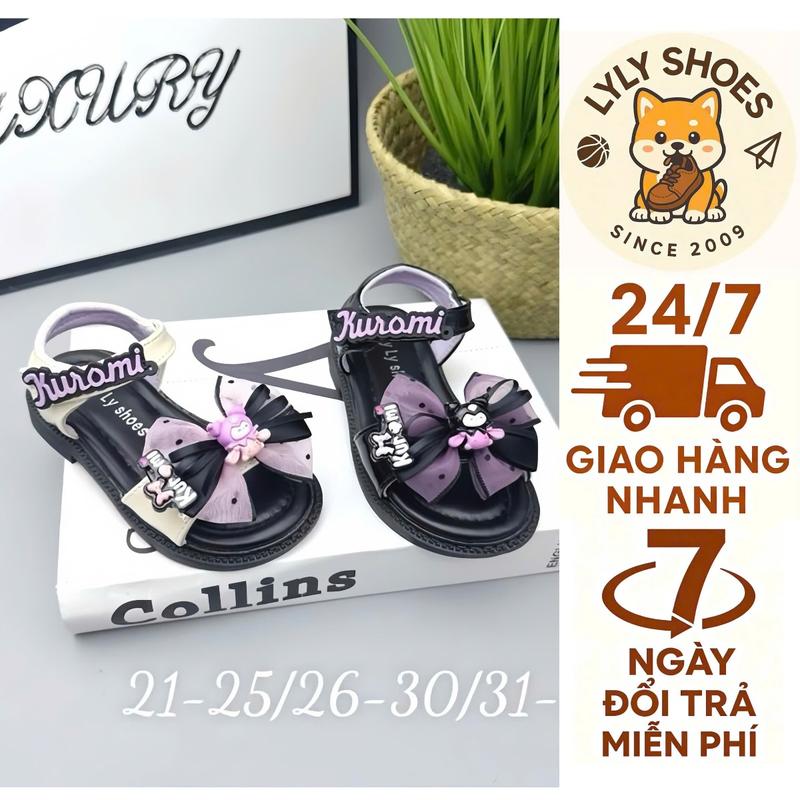 Dép Sandal Kuromi Bé Gái 2025 Mới Quai Hậu Mềm Nhẹ Size 26-36 - Thời Trang Trẻ Em