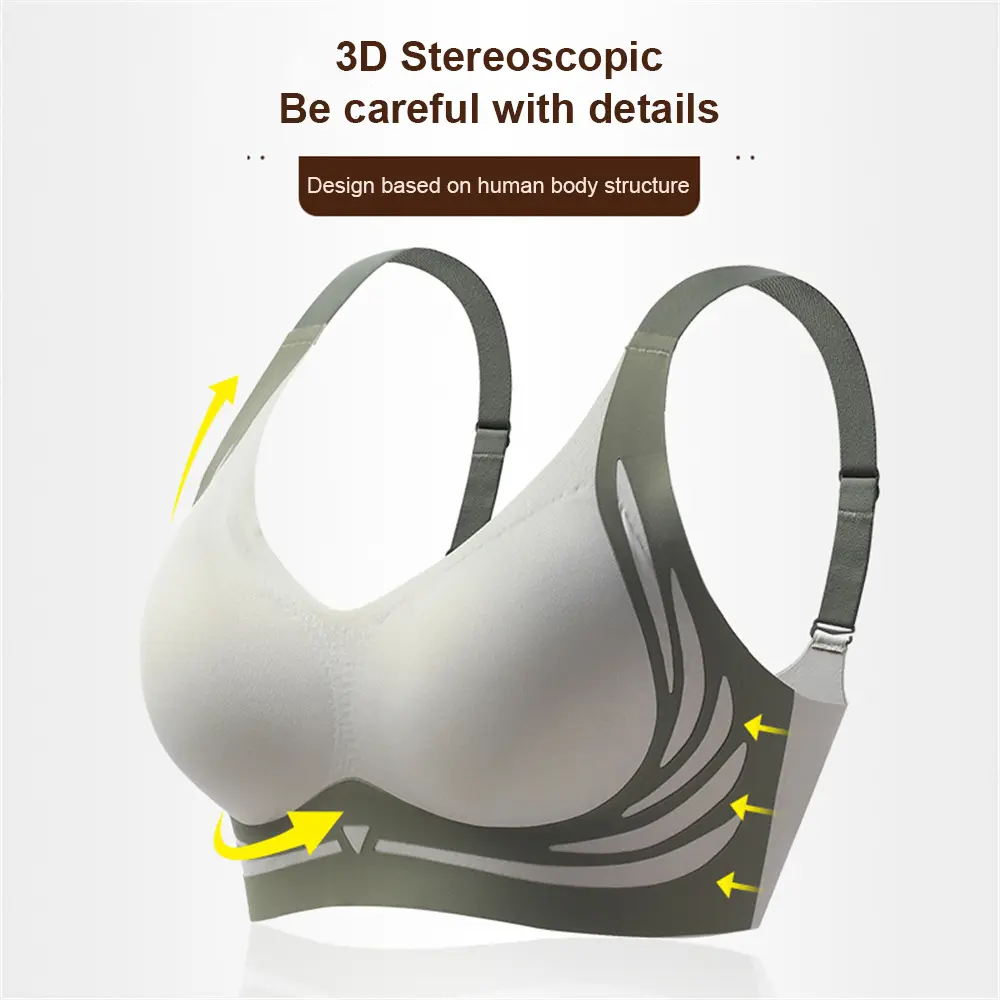 Seamless Push up Bra Sexy Beautiful Back Sports Bra Anti-sagging Thin Yoga Bra Women One-piece Fixed Lifting Push-up Lingerie Women's Underwear for All Seasons