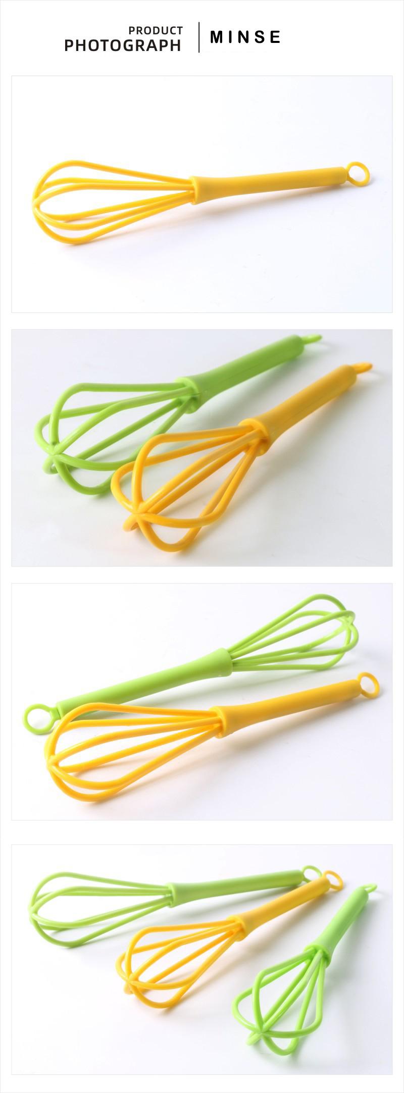 Product Introduction of Kitchen Silicone Whisk Non-Slip Egg Beater Milk Frother Kitchen Utensil Kitchen Silicone Egg Beater Tool Easy To Clean 5PCS Random Color 2