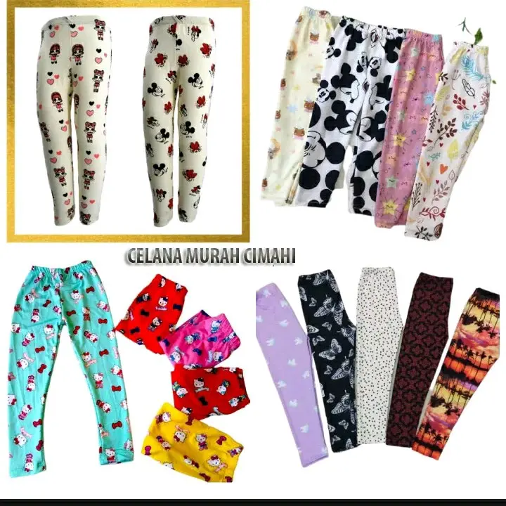 Promo Celana Lagging Anak Motif Random Bunga / Leging Motif Anak Random Bunga Bunga Pinggang Tinggi 7