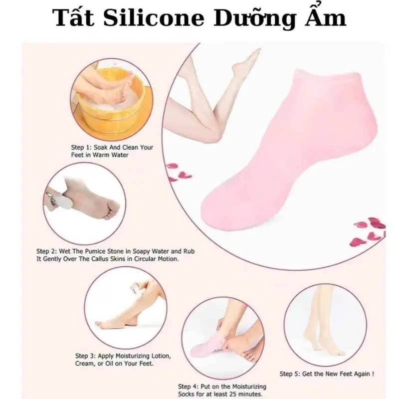 Tất ủ chân tay Silicon ủ kem dưỡng ẩm chống khô da nứt nẻ gót, vớ ủ chân giúp bảo vệ da mềm da 0